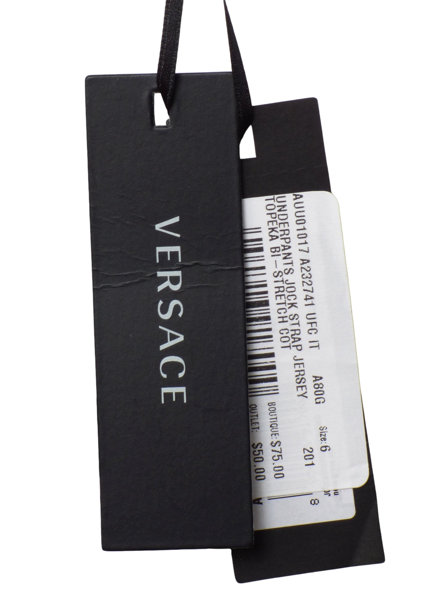 VERSACE- NIB Black Greca Border Jock Strap, Multi Sizes Available