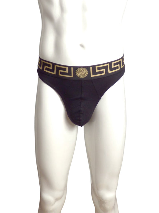 VERSACE- NIB Black Thong, Multiple Sizes Available