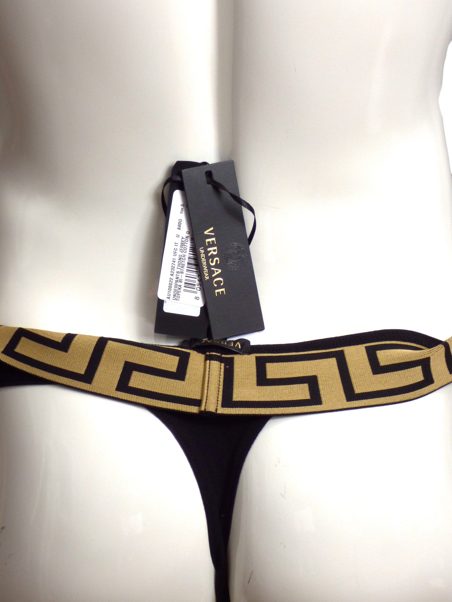 VERSACE- NIB Black Thong, Multiple Sizes Available