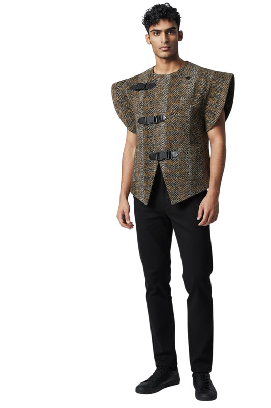 Wool Tweed Vest, Size Medium