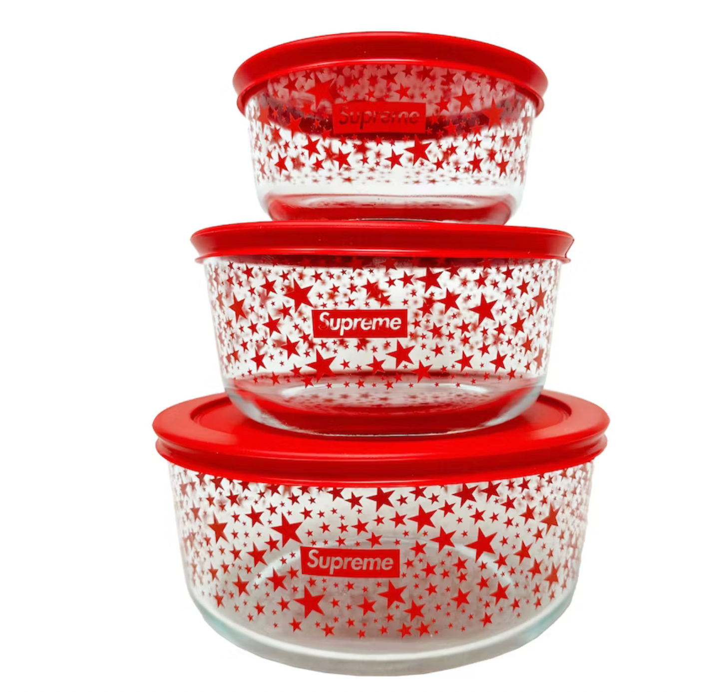 SUPREME x PYREX- NIB 6pc Round Set