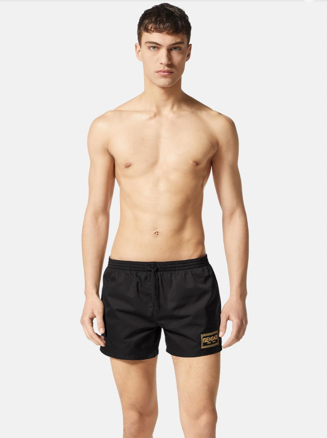 FENDACE- NWT 2022 Black Polyester Swim Trunks, Size XL