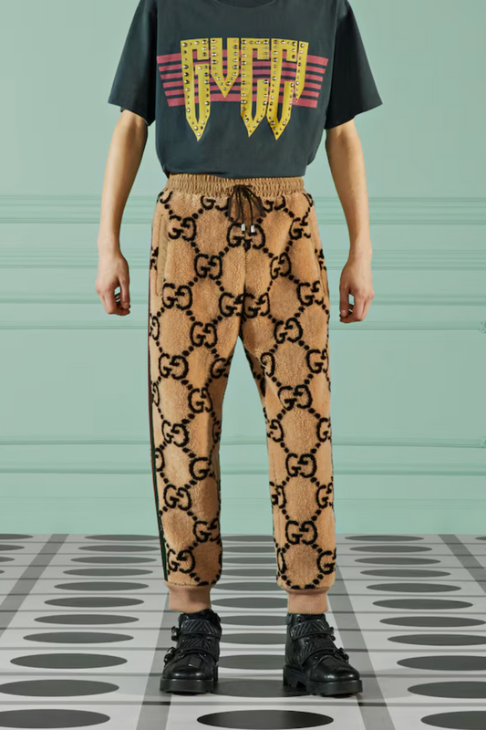 GUCCI- NWT 2022 Logo Fleece Joggers, Size Medium