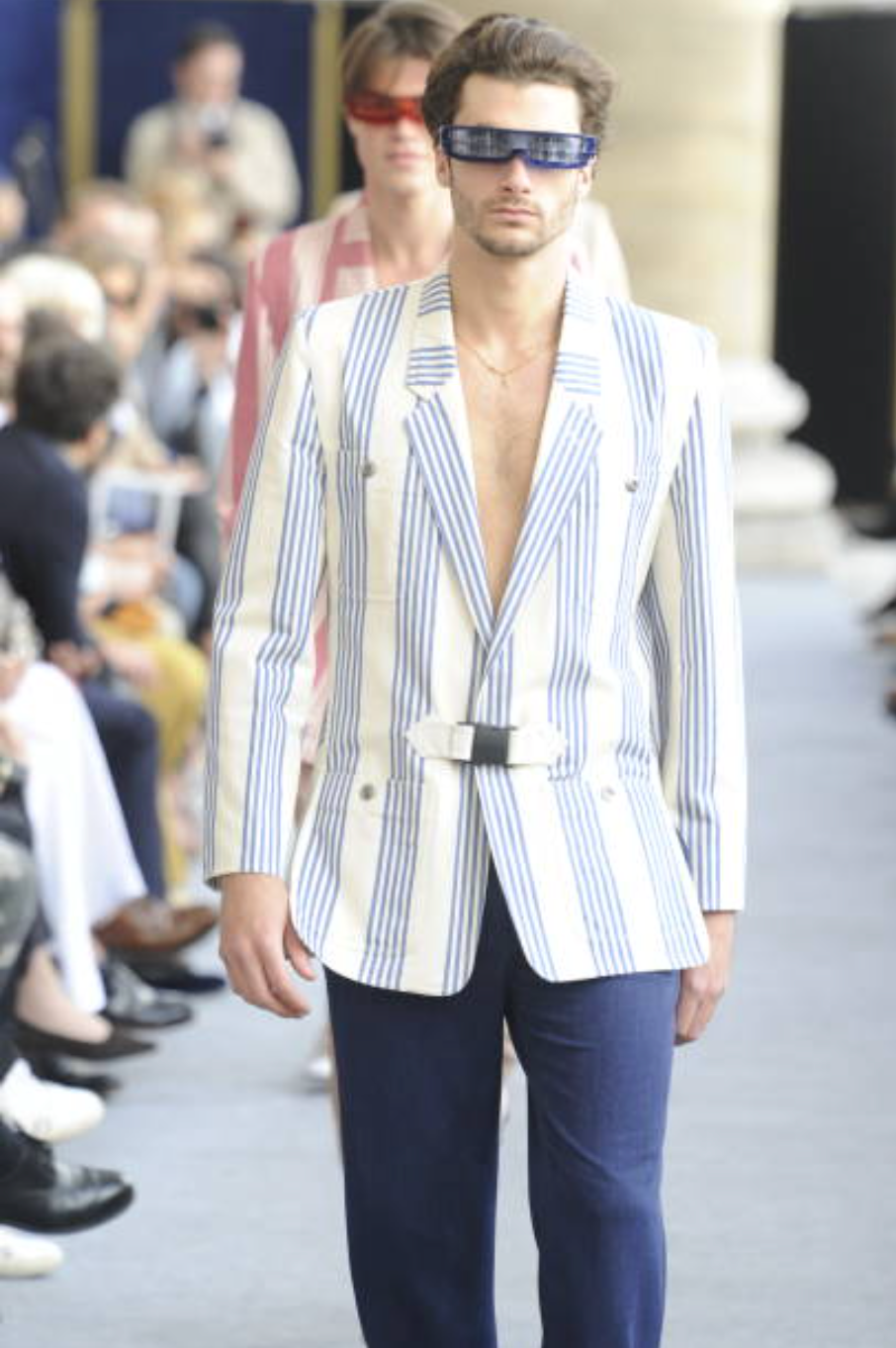 2013 Cotton Stripe Blazer, Size Large