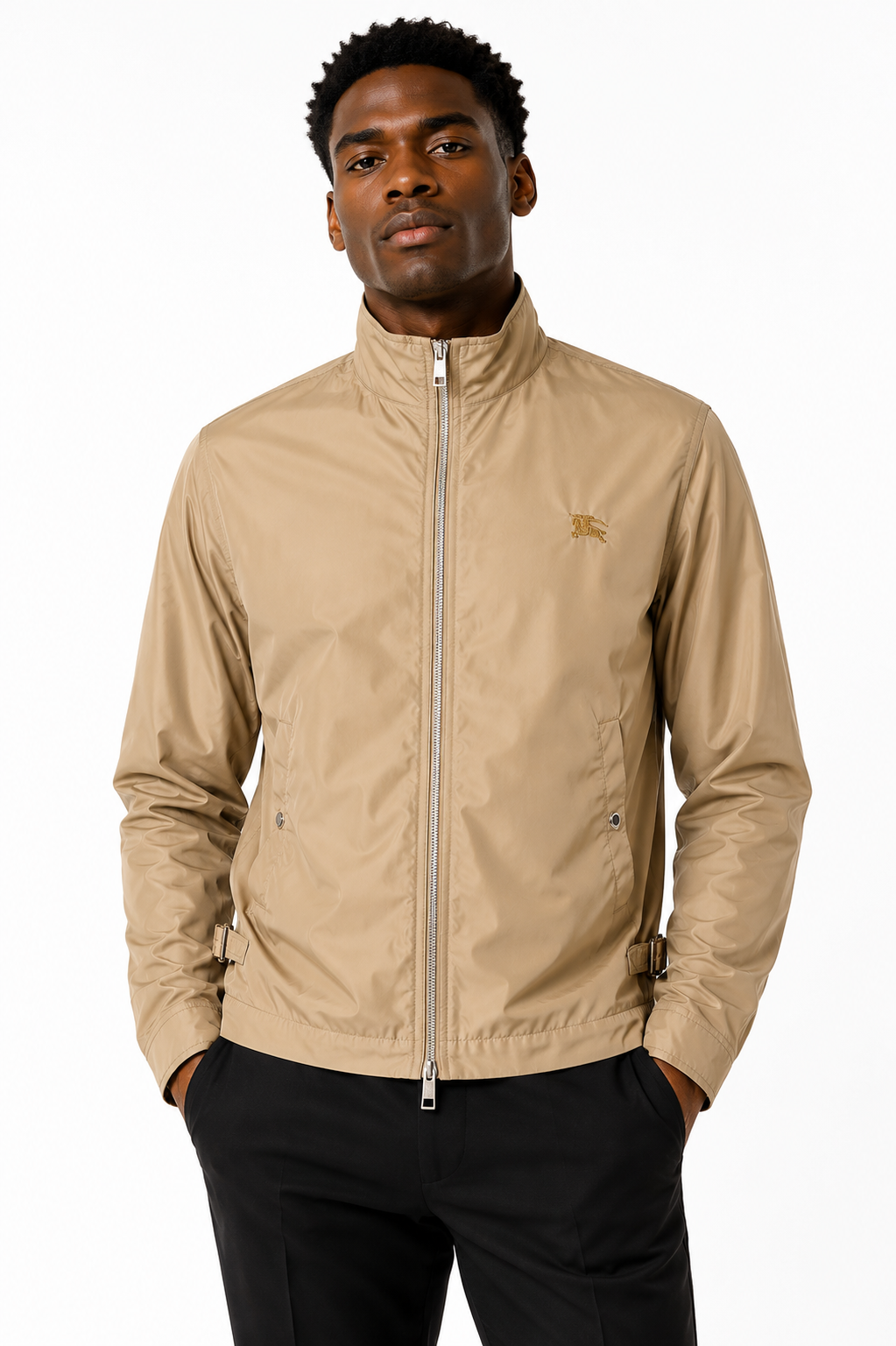 BURBERRY-Khaki Brighton Windbreaker, Size-Large