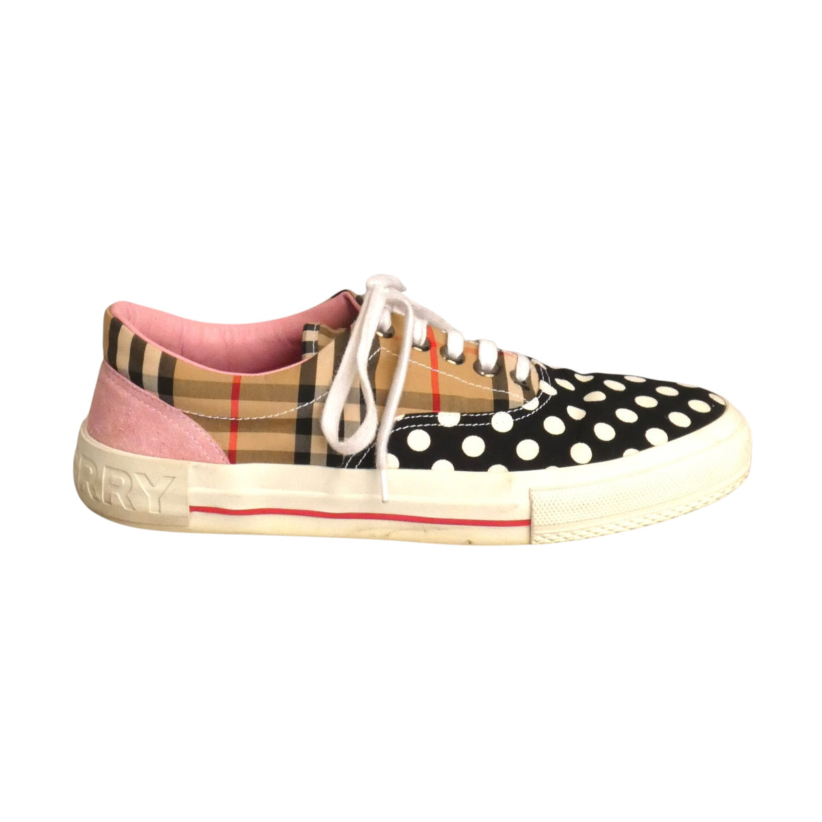 BURBERRY - Polka Dot & Canvas Sneakers, Size-43
