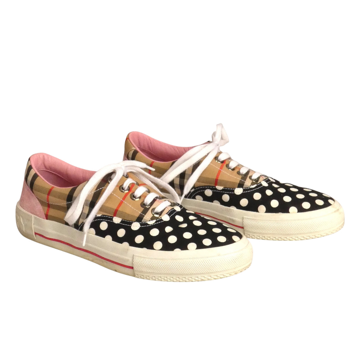 BURBERRY - Polka Dot & Canvas Sneakers, Size-43