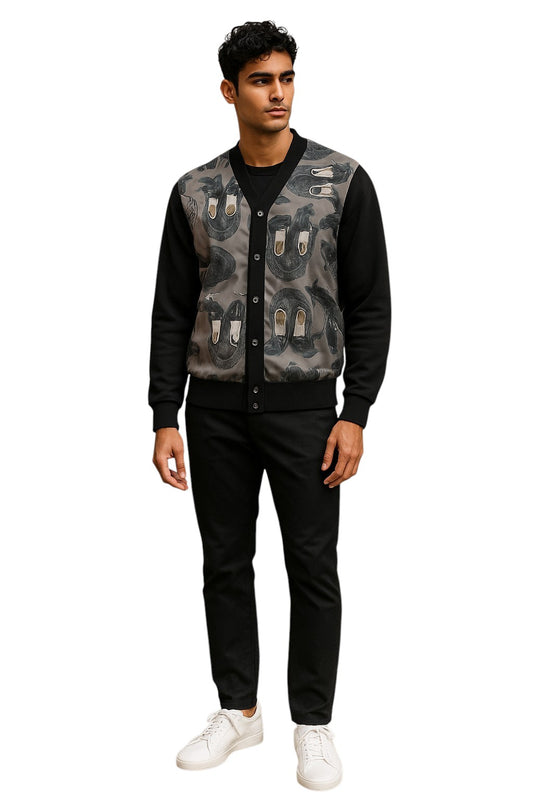 COMME DES GARCONS HOMME PLUS- NWT 2021 Shoe Print Cardigan, Size Medium