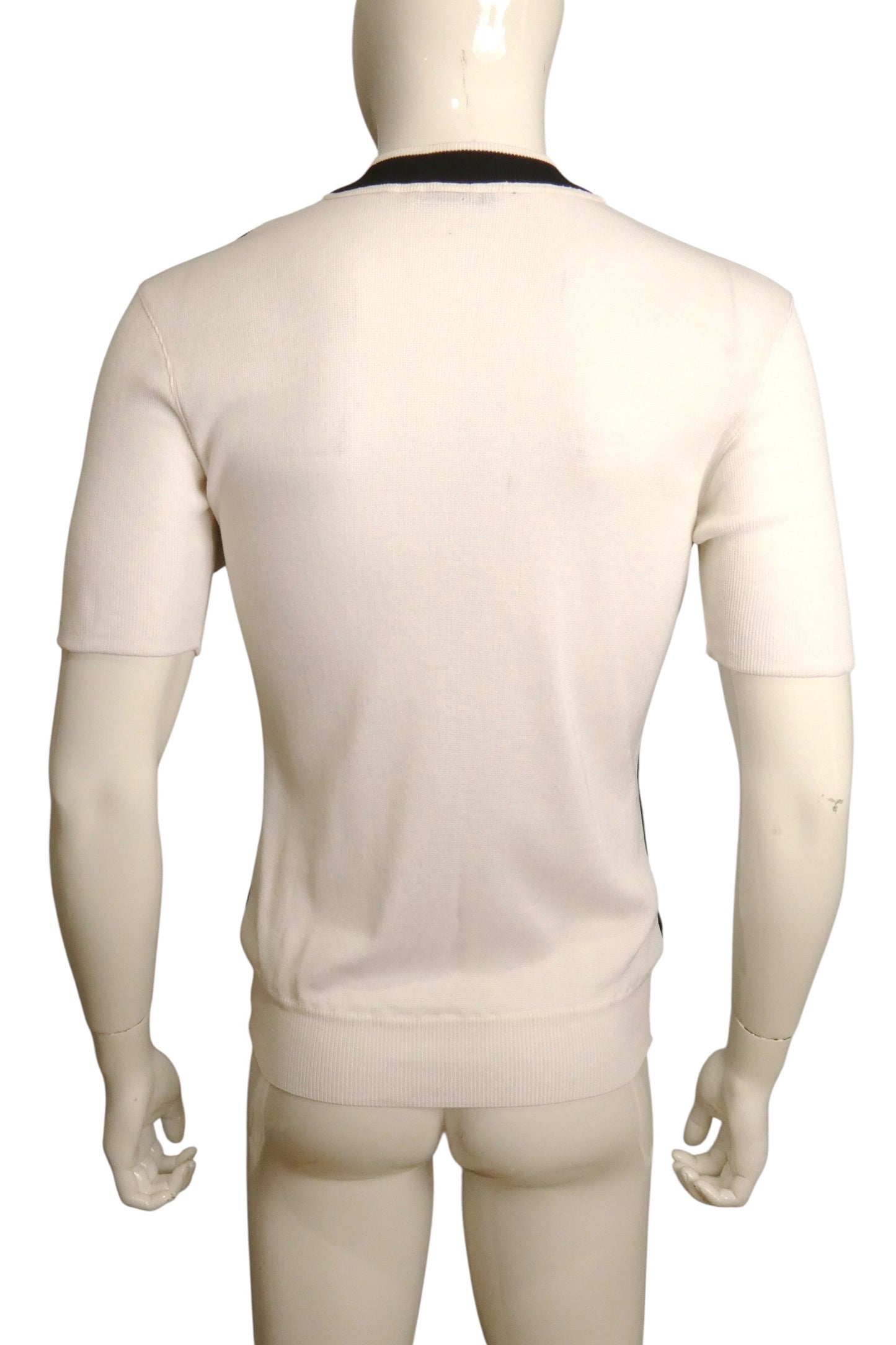 CLAUDE MONTANA - Cotton Knit Short Sleeve Sweater, Size-Medium