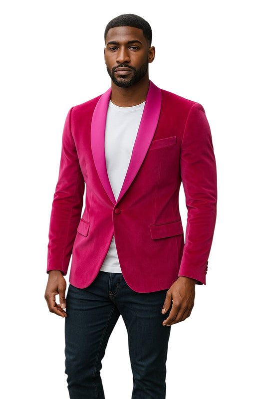 DOLCE & GABBANA- Pink Velvet Blazer, Size Medium