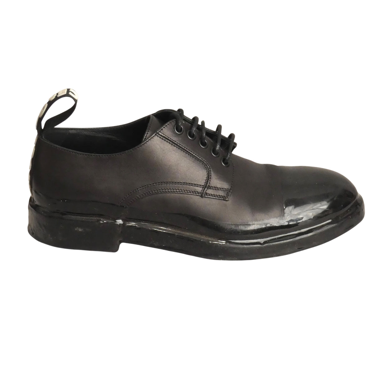 DOLCE & GABBANA - Black Leather & Rubber Brogues, Size-9.5