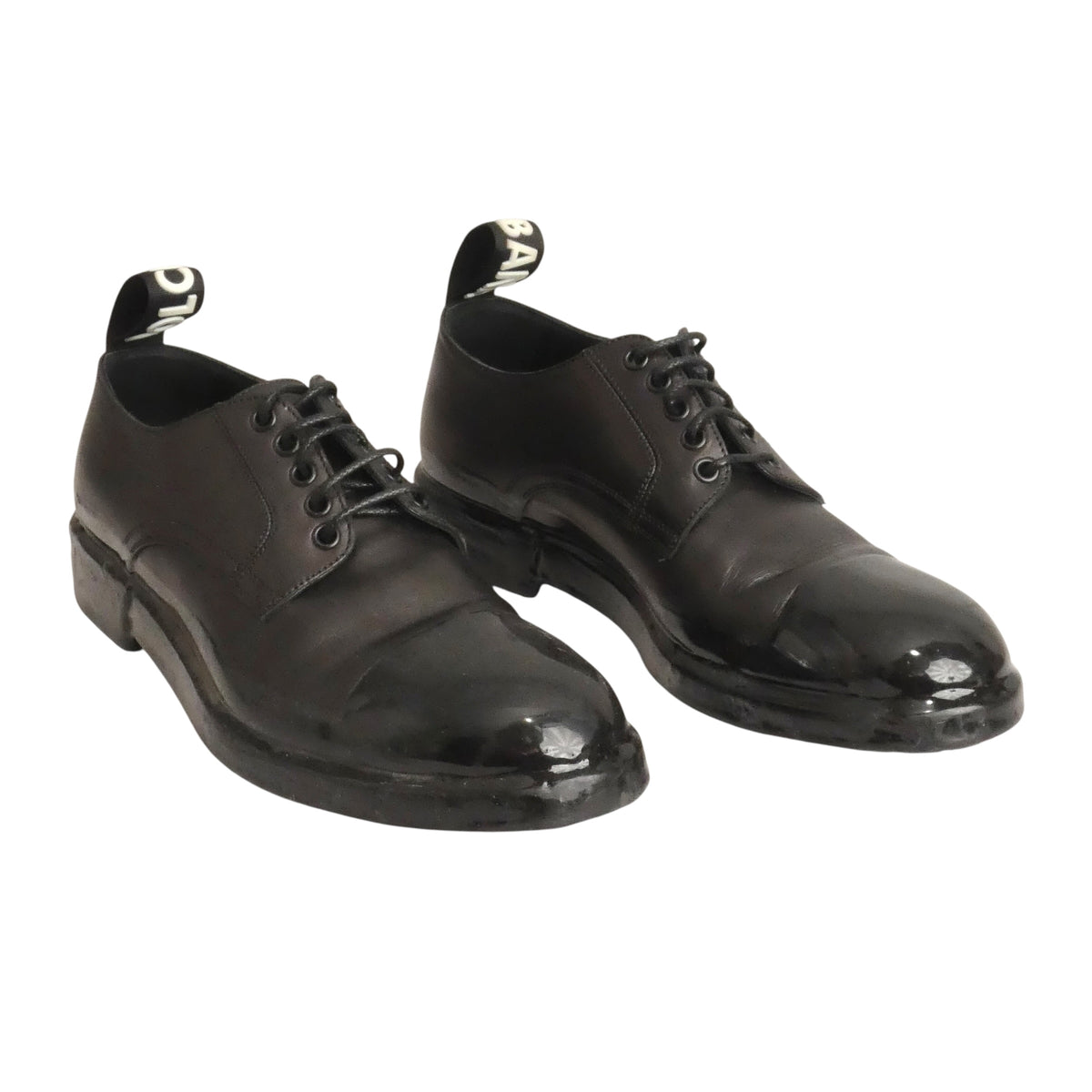 DOLCE & GABBANA - Black Leather & Rubber Brogues, Size-9.5