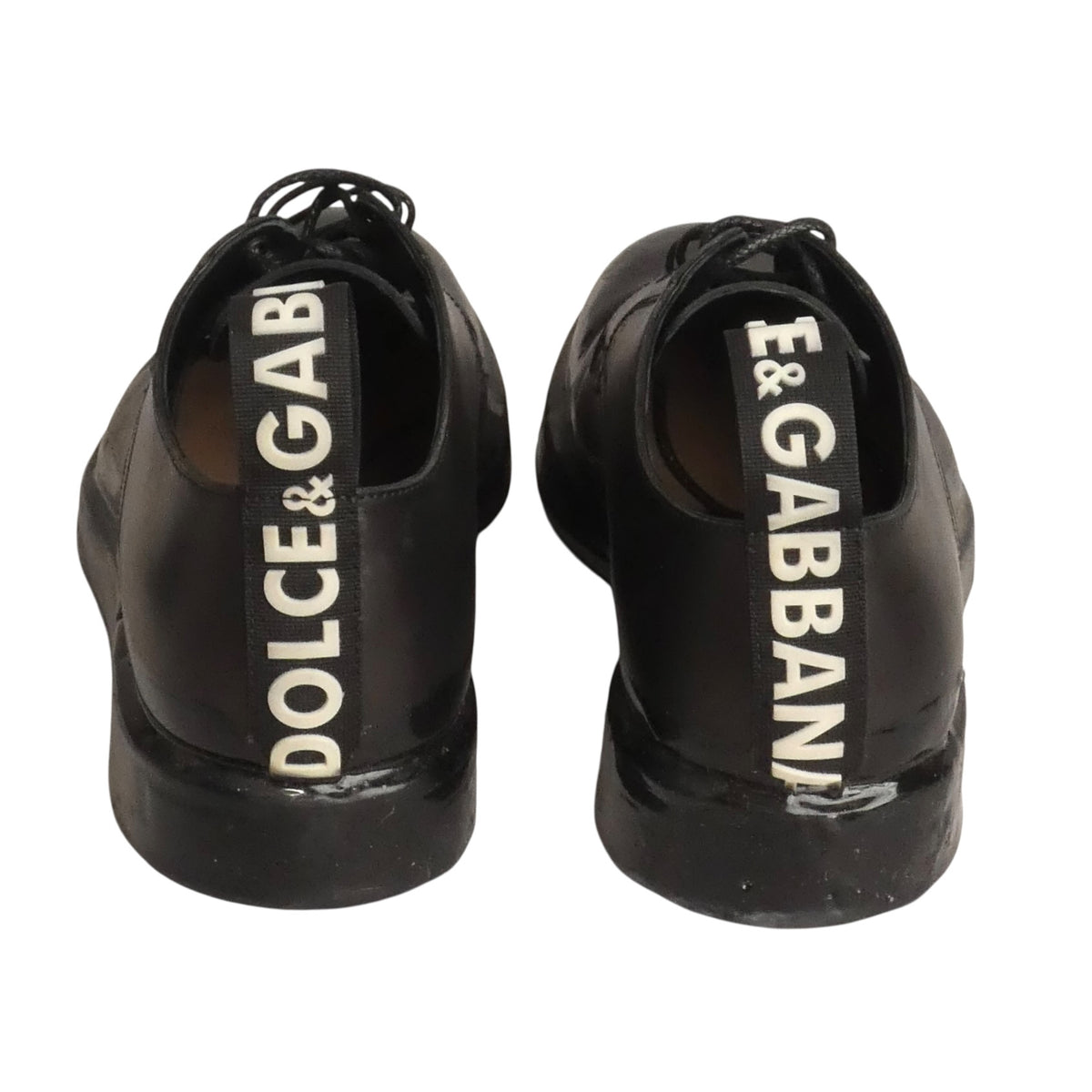 DOLCE & GABBANA - Black Leather & Rubber Brogues, Size-9.5
