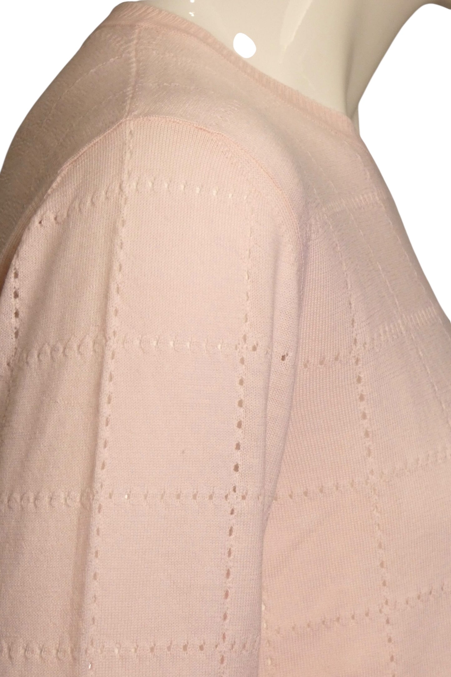 FENDI - NWT Pink Wool Windowpane Sweater, Size-Large