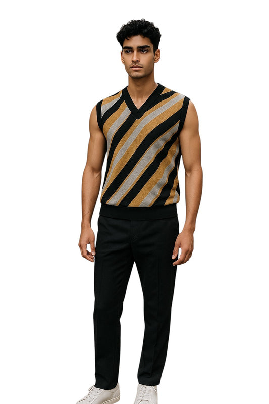 GUCCI- NWT 2023 Metallic Sweater Vest, Size Large