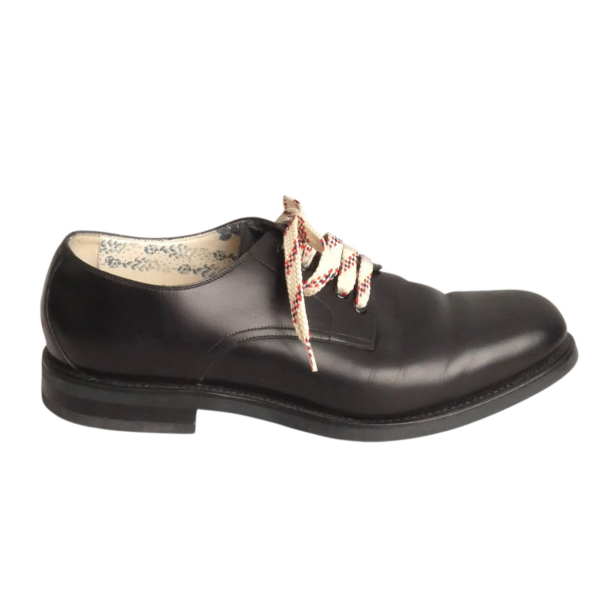 GUCCI - Black Leather Brogues, Size-UK 9