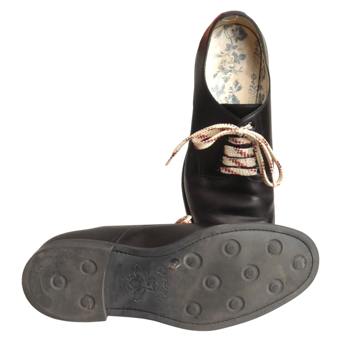 GUCCI - Black Leather Brogues, Size-UK 9