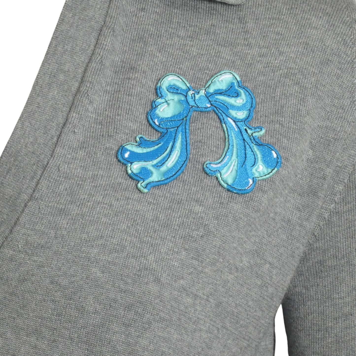 GUCCI - NWT Grey Wool Appliqué Sweater, Size-Small
