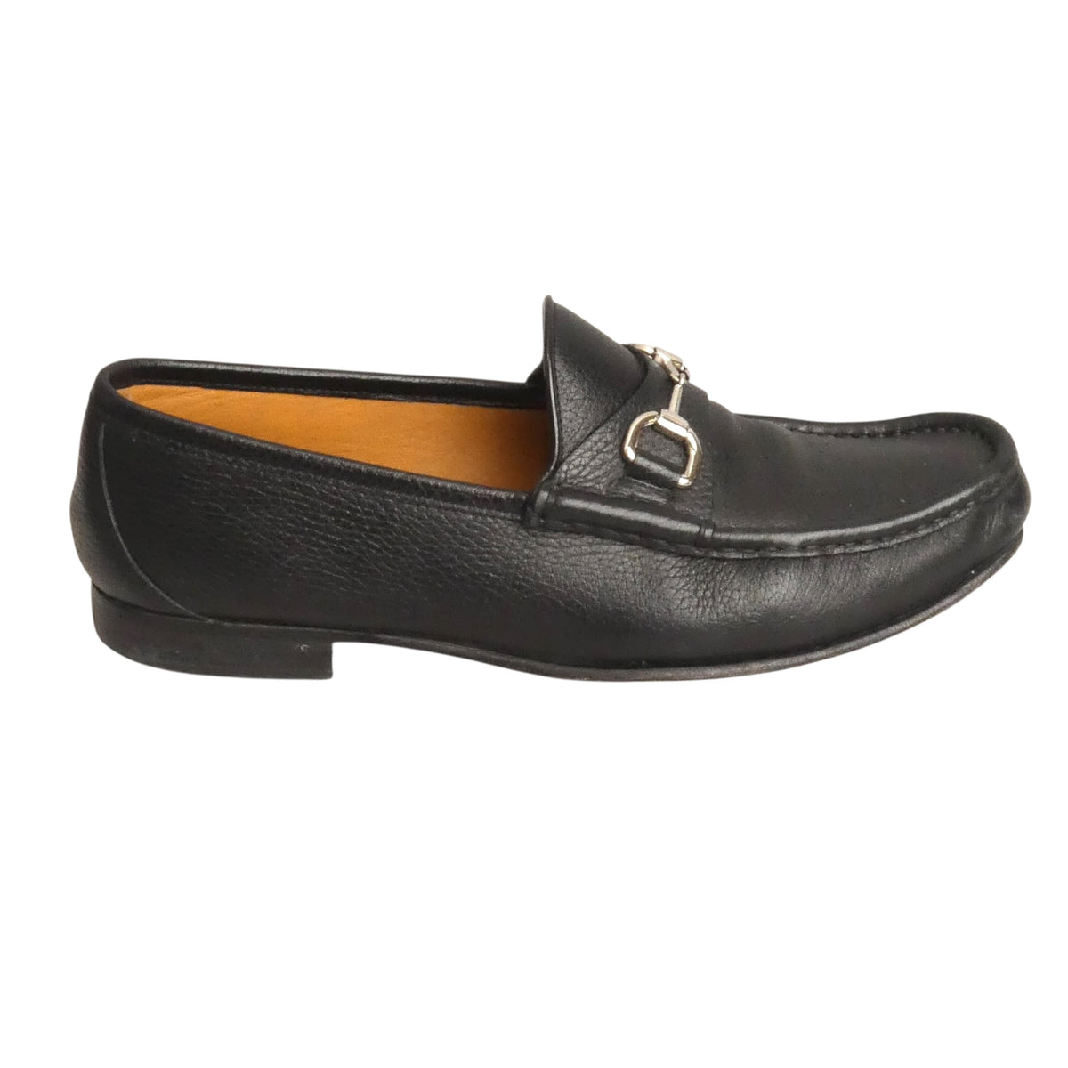 GUCCI - Black Leather Horsebit Loafers, Size-UK 9
