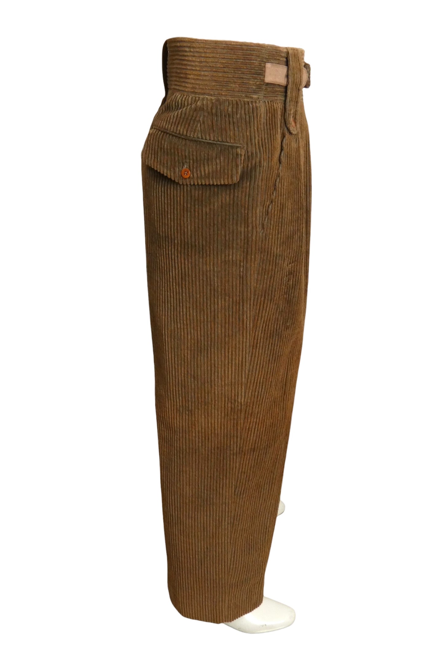 HERMES - 1980s Brown Corduroy Wide Leg Trousers, Waist-34