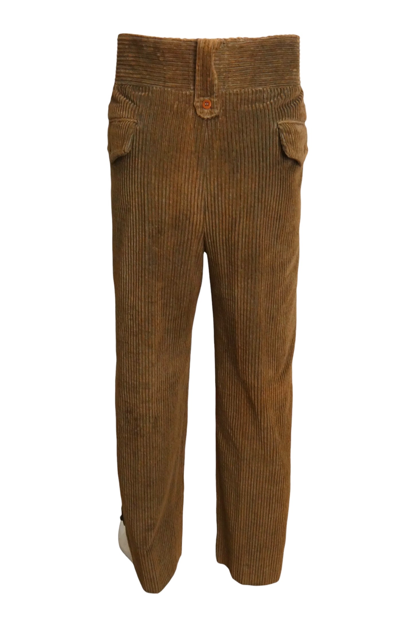 HERMES - 1980s Brown Corduroy Wide Leg Trousers, Waist-34