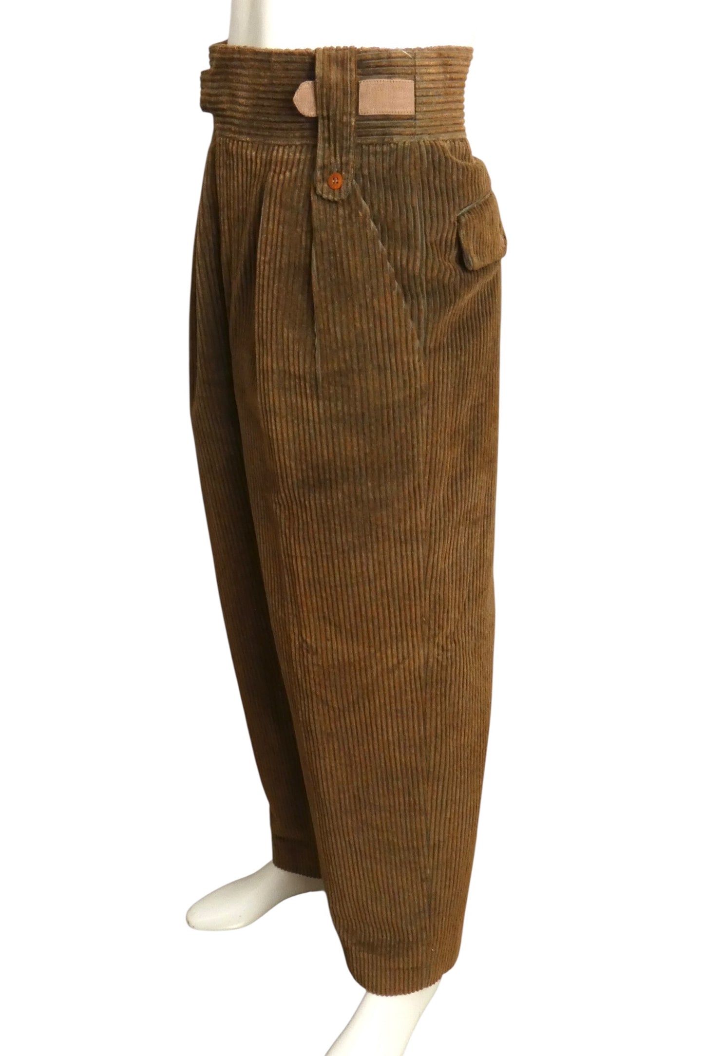 HERMES - 1980s Brown Corduroy Wide Leg Trousers, Waist-34