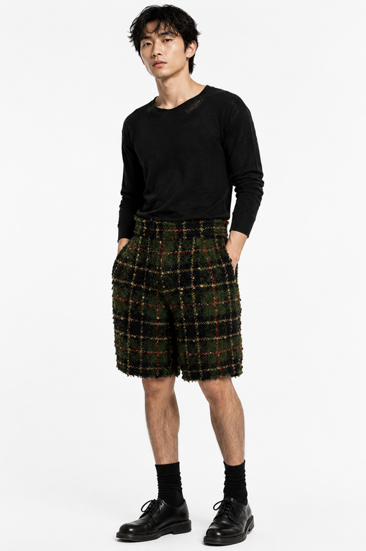 JUNYA WATANABE - 2004 Wool Tweed Shorts, Size-Small