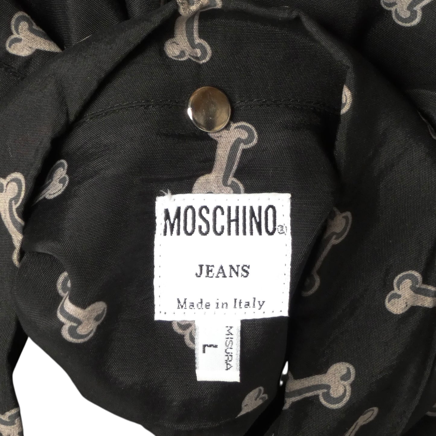 MOSCHINO JEANS - 1990s Bone Print Rayon Shirt, Size-Large