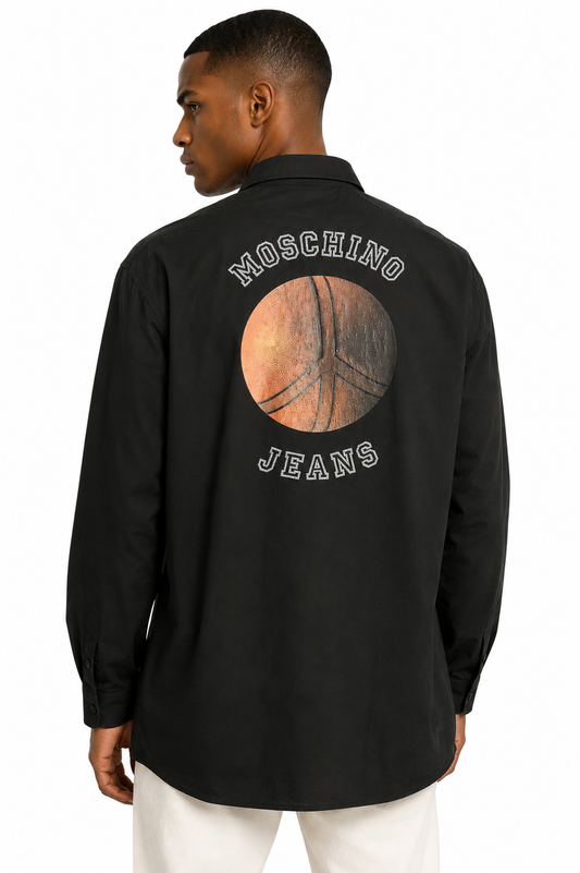 MOSCHINO JEANS - Cotton Basketball Peace Shirt, Size-XXLarge