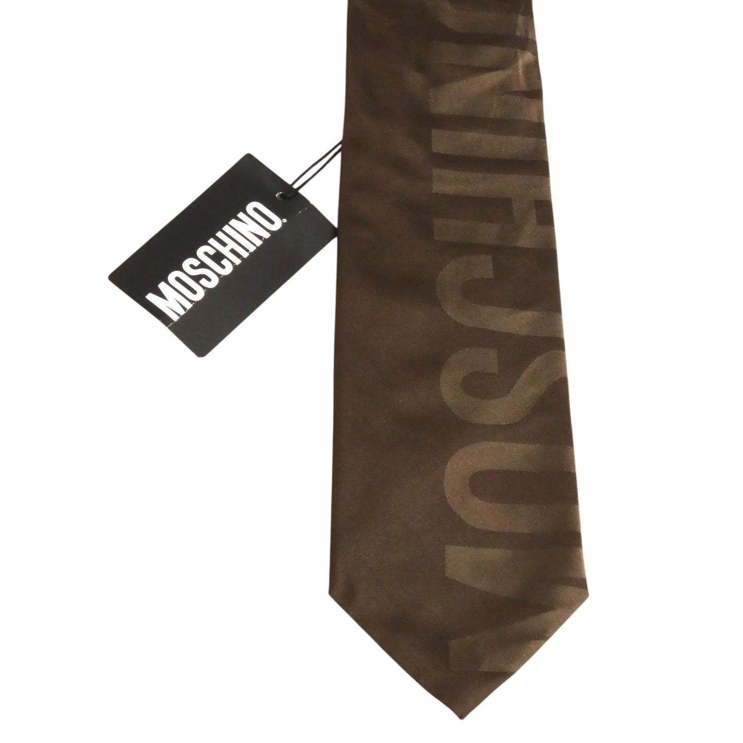 MOSCHINO - NWT Brown Silk Brocade Tie