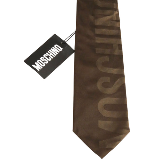 MOSCHINO - NWT Brown Silk Brocade Tie