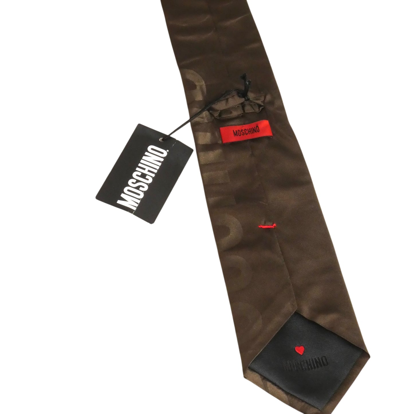 MOSCHINO - NWT Brown Silk Brocade Tie