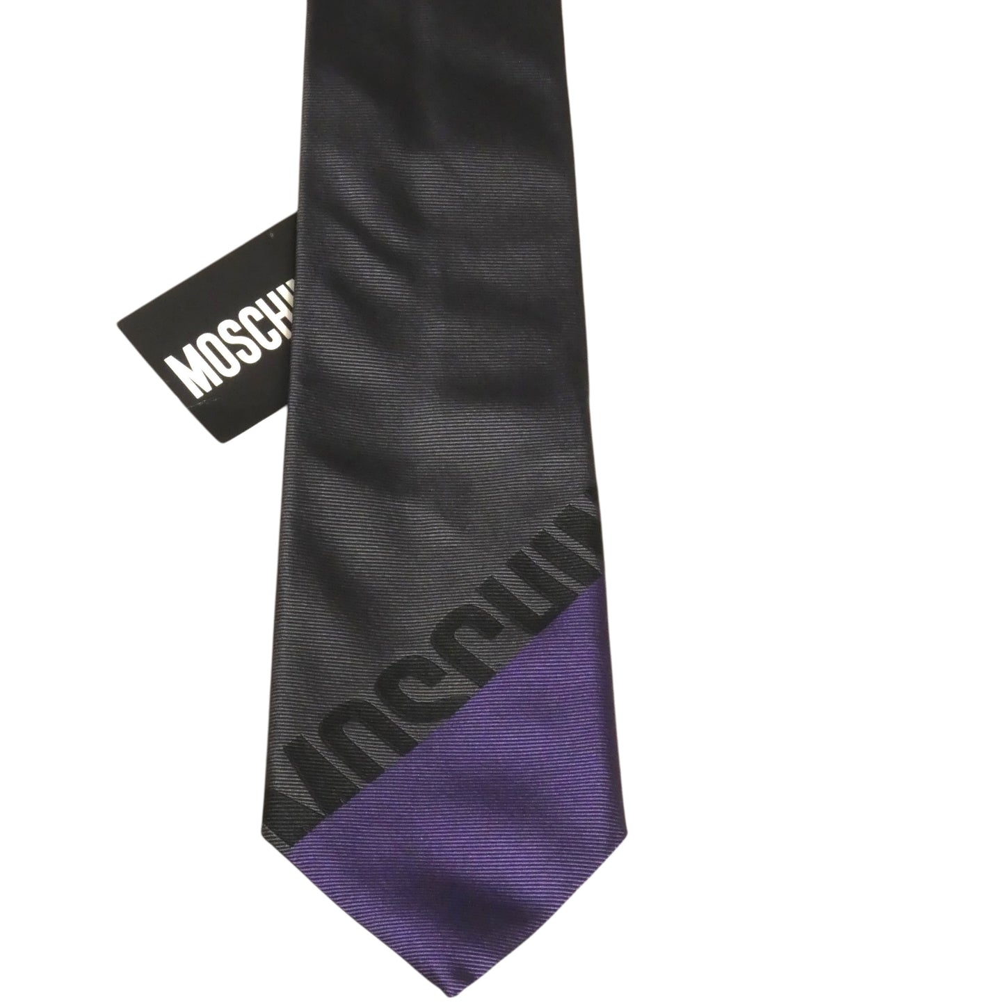 MOSCHINO - NWT Navy & Purple Silk Brocade Tie