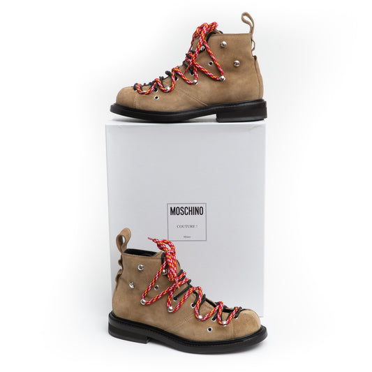 MOSCHINO COUTURE! - 2025 Suede Boots, Brown, Size 41