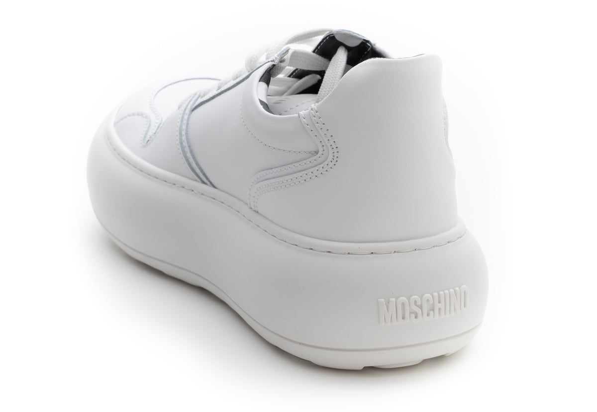 MOSCHINO COUTURE! - 2025 Leather Sneakers, White, Multiple Sizes Available