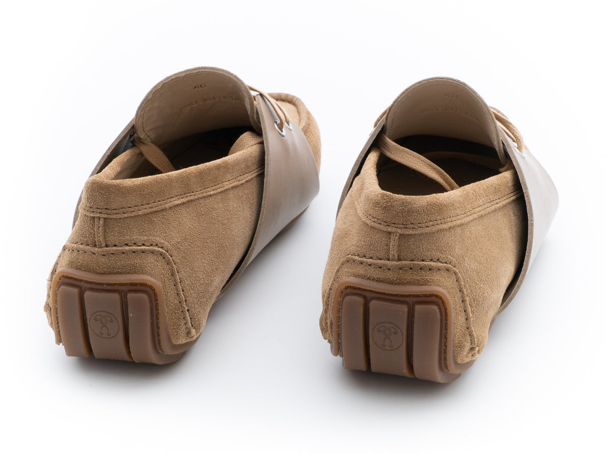MOSCHINO COUTURE! - Suede & Leather Mocs, Beige, Multiple Sizes Available
