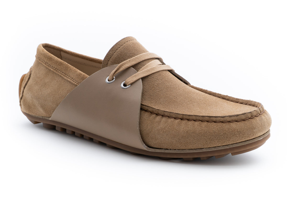 MOSCHINO COUTURE! - Suede & Leather Mocs, Beige, Multiple Sizes Available