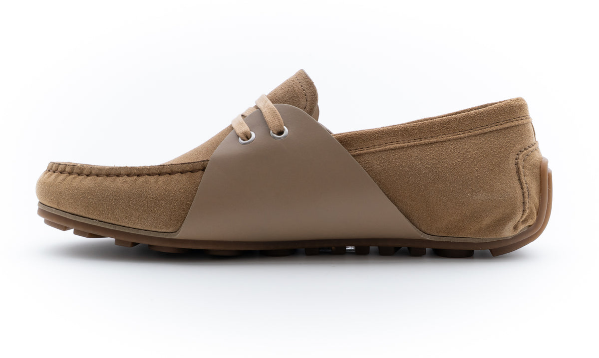 MOSCHINO COUTURE! - Suede & Leather Mocs, Beige, Multiple Sizes Available