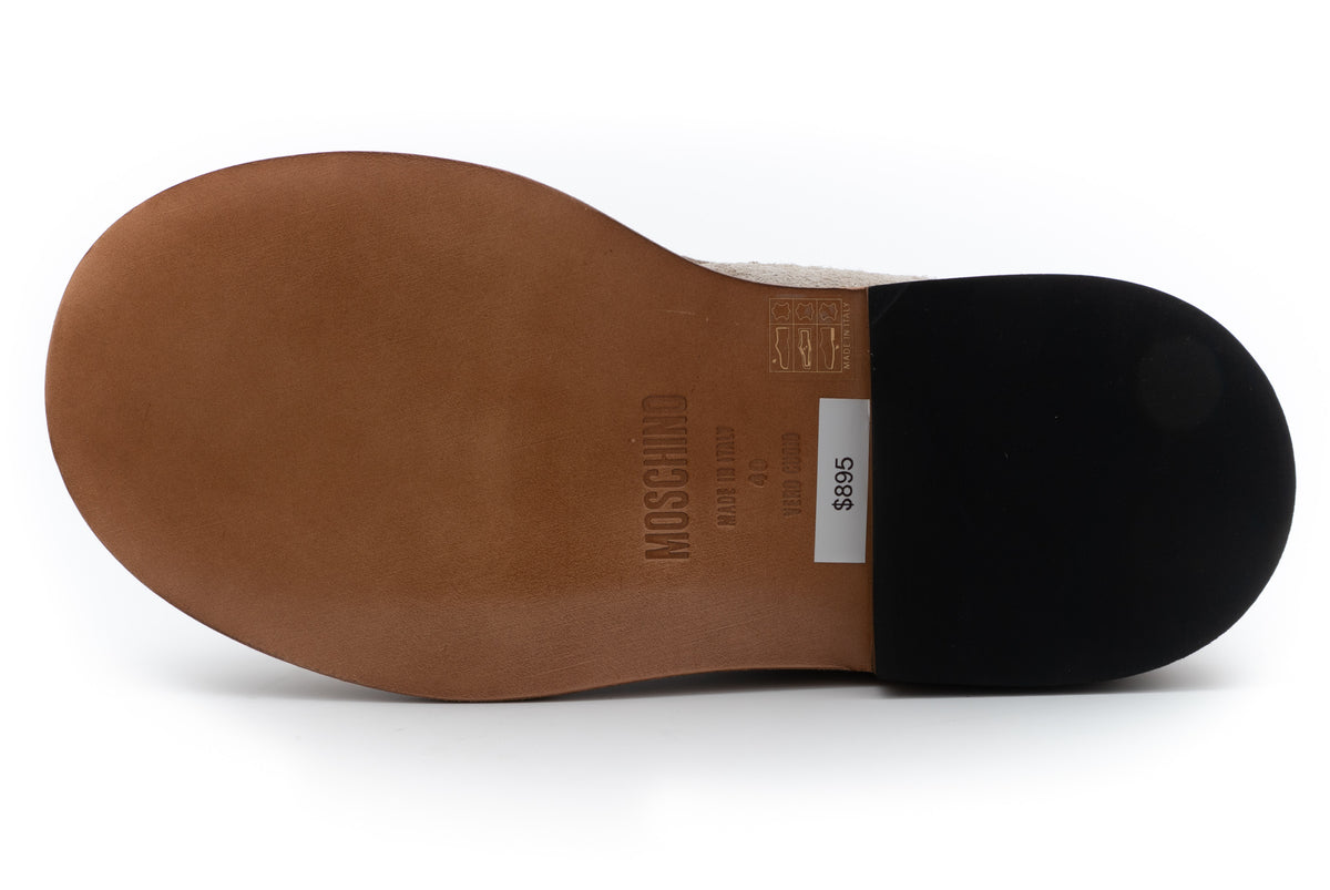 MOSCHINO COUTURE! - Suede Oliver Loafers, Beige, Multiple Sizes Available