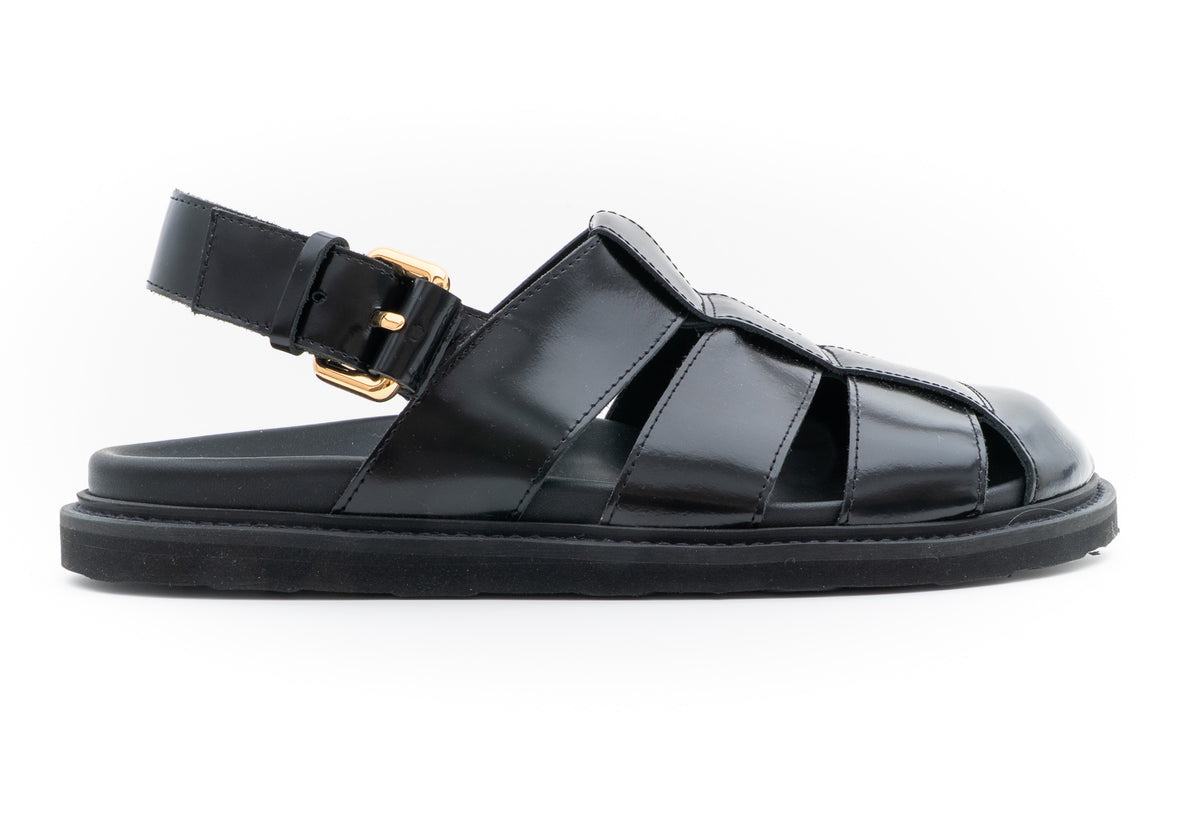 MOSCHINO COUTURE! - Leather Sling Back Brogues, Black, Size 46