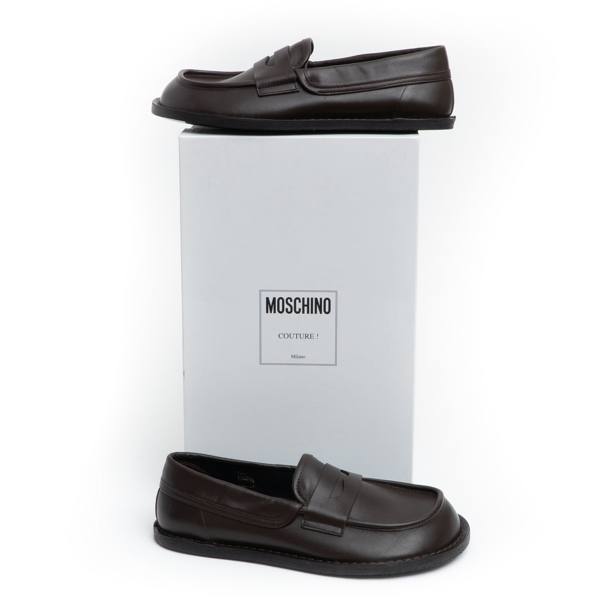 MOSCHINO COUTURE! - Leather Loafers, Brown, Multiple Sizes Available