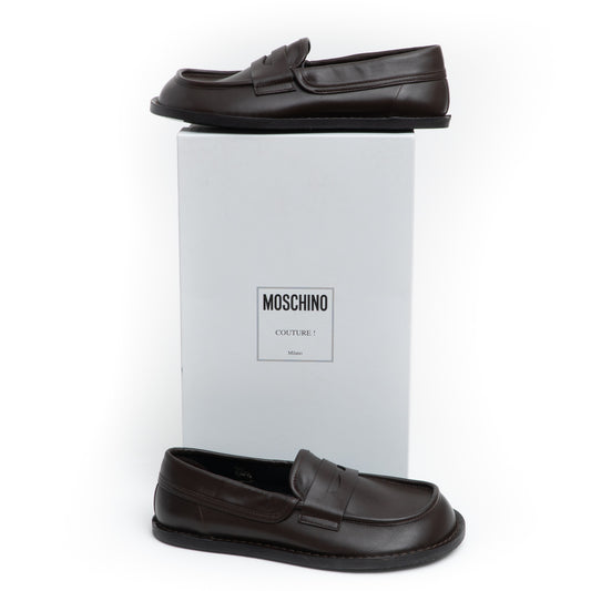 MOSCHINO COUTURE! - Leather Loafers, Brown, Multiple Sizes Available
