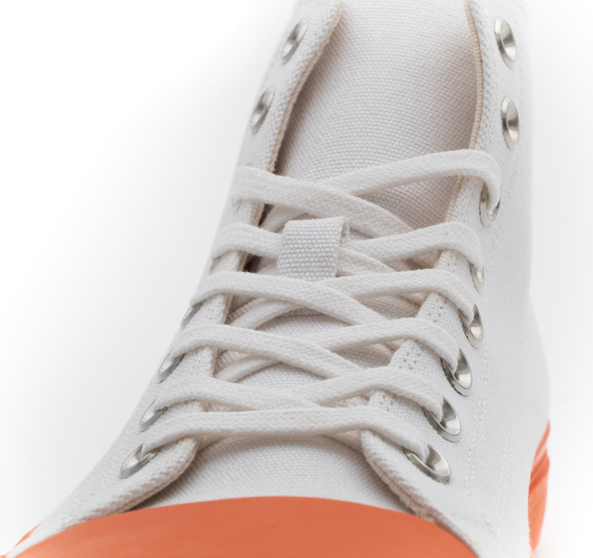 MOSCHINO COUTURE! - Canvas High Top Sneakers, White & Orange, Multiple Sizes Available