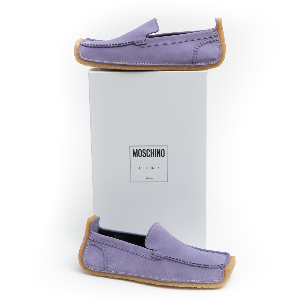 MOSCHINO COUTURE! - Suede Loafers, Lavender, Multiple Sizes Available