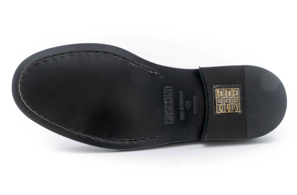 MOSCHINO COUTURE! - Leather Stud Loafers, Black, Multiple Sizes Available