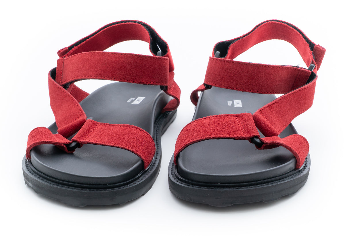 MOSCHINO COUTURE! - Suede Strap Sandals, Red, Multiple Sizes Available