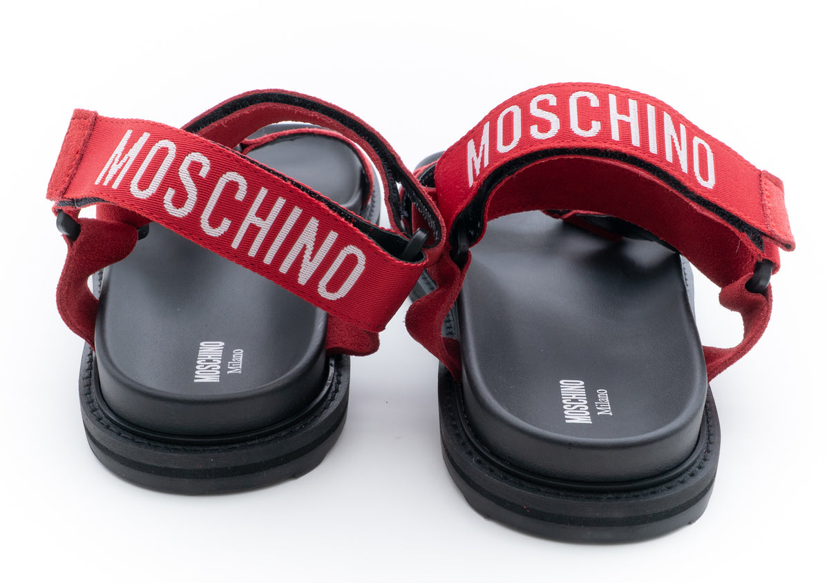 MOSCHINO COUTURE! - Suede Strap Sandals, Red, Multiple Sizes Available