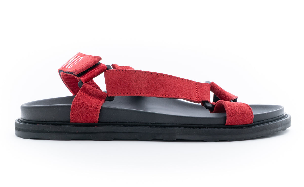 MOSCHINO COUTURE! - Suede Strap Sandals, Red, Multiple Sizes Available