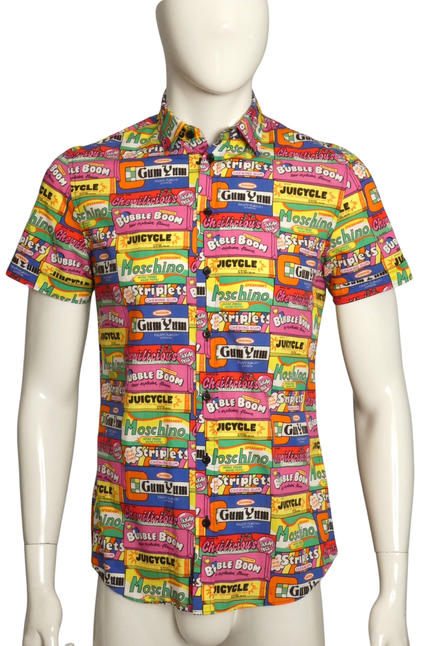 MOSCHINO COUTURE! 2020 Cotton Print Short Sleeve Shirt, Size-Medium