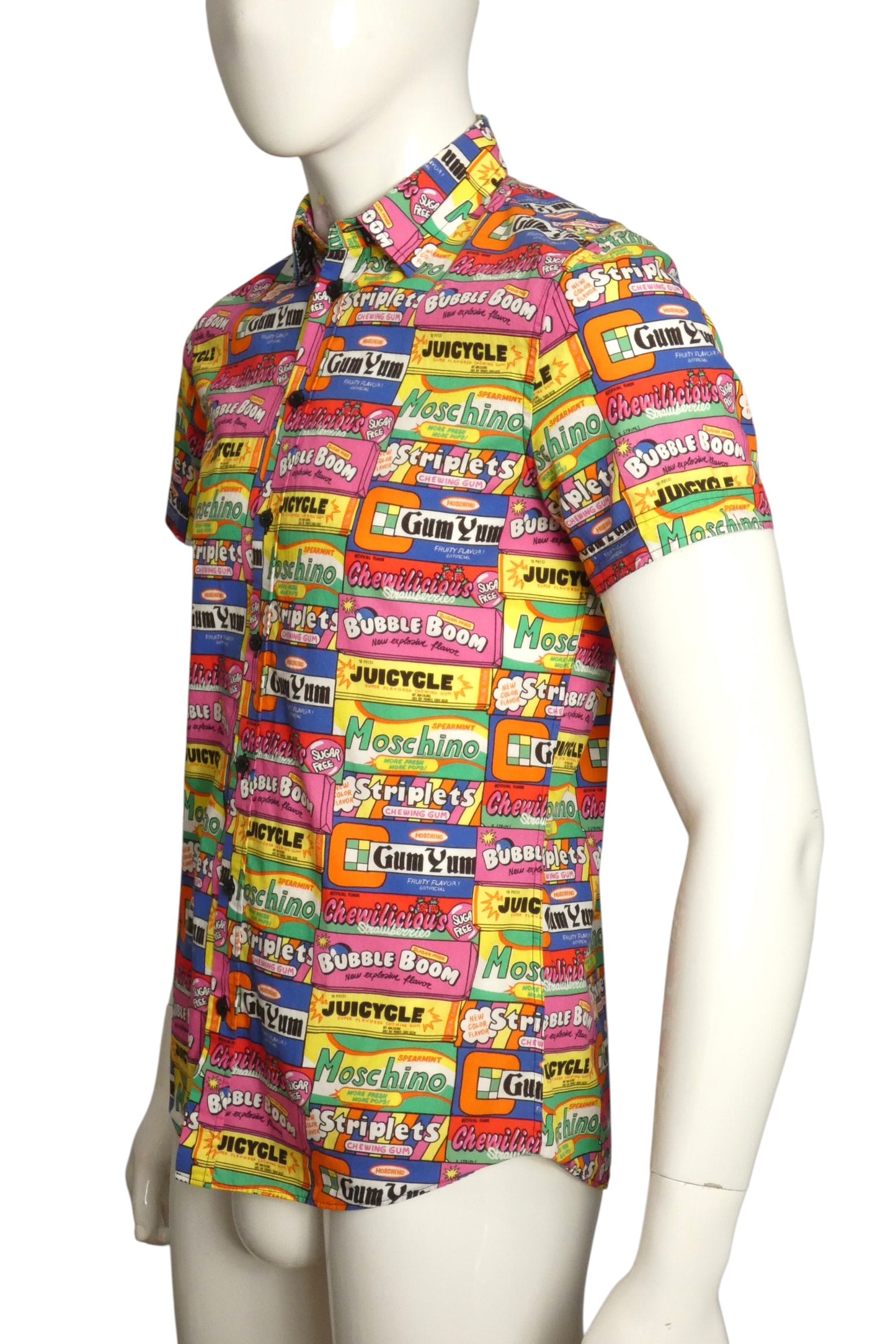 MOSCHINO COUTURE! 2020 Cotton Print Short Sleeve Shirt, Size-Medium